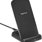 Amazon Basics Wireless Phone Charger Stand 10W Qi Certified with USB Cable Compatible with iPhone 16/15/14/13/12/11/X S (New)