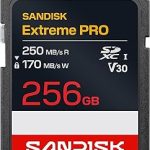 SanDisk 256GB Extreme PRO SD UHS-I Card Up to 250MB/s Read and 170MB/s Write 4K UHD Full HD U3 V30 SDSDXXJ-256G-GSCIN (New)