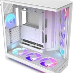 NZXT H9 Flow RGB - Dual-Chamber ATX PC Case - White Flagship dual-chamber case with 7 RGB fans and NZXT Control Hub pr (New)