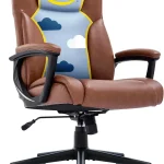 Serta Executive Office Chair Ergonomic Padded Arms Gaming Leather Chair Connor Contoured Lumbar Low Back Support Foam (New)