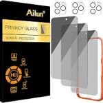 Ailun Privacy Screen Protector+Camera Lens Protector for iPhone 16 Pro Max 3+3 Pack 6.9 inch Tempered Glass Anti Spy (New)