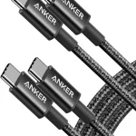 Anker USB C to USB C Cable 60W Fast Charging Cable 2-Pack 6 ft Black For iPhone 18 / 17 Series iPad mini 6 and More (New)