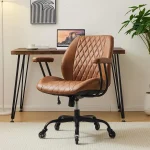 YFO Home Office Desk Chair Office Rubber Casters Ergonomic Computer Chair with Lumbar Support Adjustable Height Rolling Sw (New)