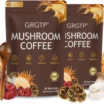 GRGTP Mushroom Coffee - Superfood Blend with 6 Adaptogens Cordyceps Lion's Mane Reishi Other Jitter-Free Energy E (New)