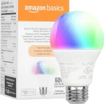 Amazon Basics Smart A19 LED Light Bulb Color Changing 9W 60W Equivalent 800LM Works with Alexa Only WiFi 24 GHz N (New)