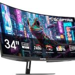 New! Sceptre Curved 34-inch Prime Gaming Monitor 3440 x 1440 up to 240Hz 1500R 1ms 100% sRGB DisplayPort x2 HDMI x2 Build- (New)