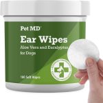 Pet MD Dog Ear Cleaning Wipes   Otic Cleanser for Dogs - 100 ct Soothing Ear Care with Aloe Vera &amp Eucalyptus Regular W (New)