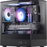 darkFlash DB330M Micro ATX PC Case Pre-Install 3 PWM ARGB Fans Black Full View Dual Tempered Glass MATX Gaming PC Cas (New)