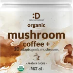 Organic Mushroom Coffee 10oz   10 Adaptogenic Mushrooms with Arabica Coffee MCT Oil for Smooth Flavor   Turkey Tail Li (New)
