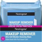Neutrogena Makeup Remover Micellar Wipes 2 Pack of 25 Ct Plant-Based Micellar Water Cleansing Cloths Gently Removes Oi (New)