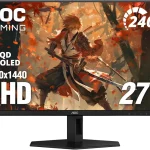 AOC 27&quot Gaming Monitor QHD 240Hz QD OLED NVIDIA G-SYNC Compatible Q27GAZD 2560Ã—1440 Computer Monitor 003ms HDR DP 1 (New)