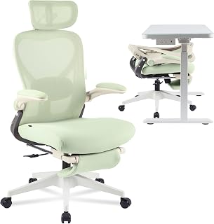 71KivfsQN-L._AC_UL320_ FLEXISPOT Foldex Mesh Ergonomic Office Chair Folding Green Folding Chair for Small Spaces Lumbar Support Flip-up Arm (New) - Image 1
