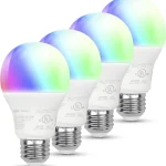 Amazon Basics Smart A19 LED Light Bulb Color Changing 9W 60W Equivalent 800LM Works with Alexa Only 24 GHz Wi-Fi (New)