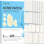 TKTK 609 Count Pimple Patches for Face Hydrocolloid Acne Cover Patch Bulk Pimple Stickers for Cheeks Forehead Chin Bl (New)