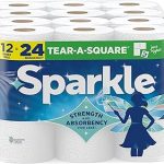 Sparkle Tear-A-Square Paper Towels 12 Double Rolls Strong 2-Ply Towels for Kitchen Cleanup and Everyday Messes (New)