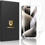 UNBREAKcable 3-Pack Screen Protector for iPhone 15 Pro Tempered Glass Shatterproof Easy Install 9H Hardness 99.99% HD (New)