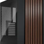 Fractal Design North Charcoal Black Tempered Glass Dark - Genuine Walnut Wood Front - Glass Side Panel - Two 140mm Aspect (New)