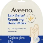 Aveeno Skin Relief Repairing Hand Mask Fragrance-Free 1 Pair Moisturizing Gloves For Very Dry Skin Triple Oat &amp Shea (New)