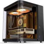 JONSBO TK-1 Black Micro ATX Mini Tower Computer CASE Hyperboloid Glass Design Separated Cabinet Structure Al Alloy Shel (New)