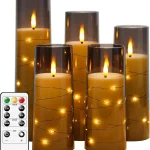 kakoya Flameless LED Candles with Timer 5 Pc Flickering Flameless Candles for Romantic Ambiance and Home Decoration Stable (New)