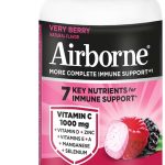 Airborne Very Berry Chewable Tablets 116ct Immune Support Supplement with 1000mg Vitamin C Vitamins A D E ZincSel (New)