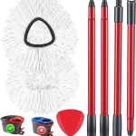 Spin Mop Replacement Head Compatible with O Ceda EasyWring 1-Tank System 2 Microfiber Spin Mop Refills 1 Triangle Mop B (New)