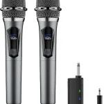 Wireless MicrophoneProfessional Dual Handheld Cordless Dynamic Mic System with Rechargeable ReceiverKaraoke Microphone S (New)