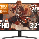 AOC 32 Inch Curved Gaming Monitor FHD 260Hz Overclocked VA 03ms C32G42ZE 1920Ã—1080 Computer Monitor 240Hz Native / 26 (New)