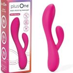 plusOne Dual Rabbit 10 Settings Body-Safe Silicone Pink pleasure personal massager waterproof USB re (New)