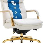 La-Z-Boy Sonata Ergonomic Bonded Leather Swivel Executive Chair White and Gold CCHR10014A (New)