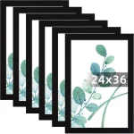 SESEAT 24x36 Picture Frame Black Set of 6 Display Pictures 24x36 Without Mat for Wall Mounting Wall Gallery Poster Frames (New)