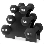 BalanceFrom Neoprene Dumbbell Set with Rack - Non-Slip Strength Training Weights for Home Gym &amp Fitness Equipment Multipl (New)
