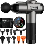 TOLOCO Massage Gun Deep Tissue Back Massage for Athletes for Pain Relief Percussion Massager with 10 Massages Heads &amp Si (New)