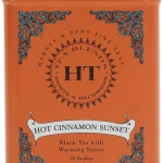 Harney and Sons Caffeinated Hot Cinnamon Sunset Black Tea with Orange and Cloves Tin 20 Sachets Black Tea with Warming Sp (New)