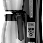 BLACK+DECKER 12 Cup Thermal Programmable Coffee Maker with Brew Strength and VORTEX Technology Black/Steel CM2046S (New)
