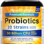 NewRhythm Probiotics 50 Billion CFU 20 Strains 60 Veggie Capsules Targeted Release Technology Stomach Acid Resistant N (New)