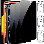 Milomdoi Privacy Screen Protector for iPhone 17 Pro Max Tempered Glass 3+3 Pack 9H+ Hardness Camera Lens Protector M (New)