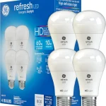 GE Refresh LED Light Bulbs 10 Watts 60 Watt Eqv Daylight HD Light A19 Standard Bulbs 4 Pack (New)