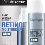 Neutrogena Rapid Wrinkle Repair Night Moisturizer 1 fl oz Retinol Face &amp Neck Cream Hyaluronic Acid &amp Retinol Anti-W (New)