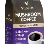 VitaCup Mushroom Coffee Grounds with Lions Mane for Memory &amp Clarity 10oz Medium Roast Boost Focus Immunity B Vitam (New)
