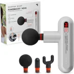Sharper Image Powerboost Move - Mini Percussion Massage Gun 4 Attachments 4 Speeds FSA Eligible Full Body Back &amp Shoul (New)