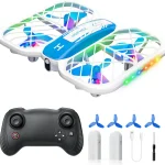 HOFMOC Mini Drone for Kids 5 Light Modes Full Propeller Guards Beginner indoor drone with One Key Takeoff Throw to G (New)