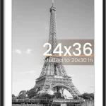 upsimples 24x36 Poster Frame Wall Decor Picture Frames Black 1 Pack 24 x 36 Frame 20x30 Frame with Mat for Gallery Wa (New)