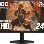 AOC 24&quot Gaming Monitor FHD 200Hz IPS NVIDIA G-SYNC Compatible 03ms 24G42HE 1920x1080 Computer Monitor LED HDR 10 Hig (New)