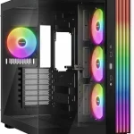 be quiet! Light Base 600 LX Black PC Case Fully Windowed Front and Side Dual Chamber ARGB LED Strip Mid Tower 4 Ligh (New)
