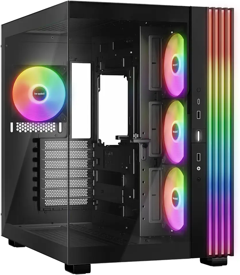 71Yf9x63-GL._AC_UL960_FMwebp_QL65_ be quiet! Light Base 600 LX Black PC Case Fully Windowed Front and Side Dual Chamber ARGB LED Strip Mid Tower 4 Ligh (New) - Image 1