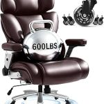 FLEXISPOT 600lbs Big and Tall Office Chair for Tall&Heavy People BrownOS4 Heavy Duty Computer Chair with 2D Flip-Up Ar (New)