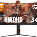 AOC 34&quot Curved Gaming Monitor UWQHD 240Hz VA AMD FreeSync Premium CU34G4Z 3440Ã—1440 Ultrawide Computer Monitor 03ms (New)