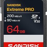 SANDISK 64GB Extreme PRO SD Memory Card Up to 200MB/s Read Speeds UHS-I V30 U3 C10 4K UHD Full HD Up to 90MB/s Wr (New)