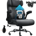 500lbs Big and Tall Office Chair Adjustable Lumbar Support for Back Pain Extra Wide Seat Executive Office Chair Thick Arm (New)